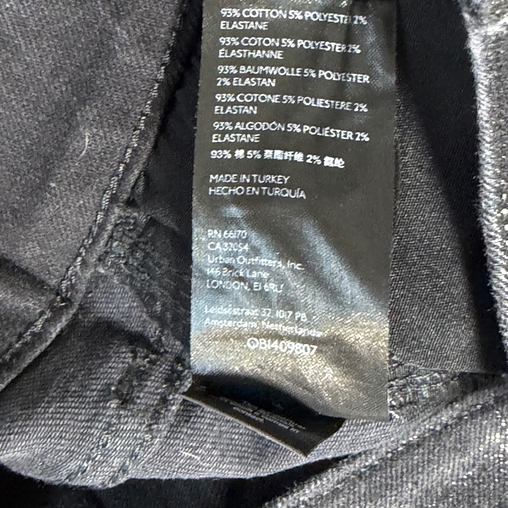Free People We The Free Black Metallic Coated High Rise Skinny Jeans Size 28 - Picture 13 of 13